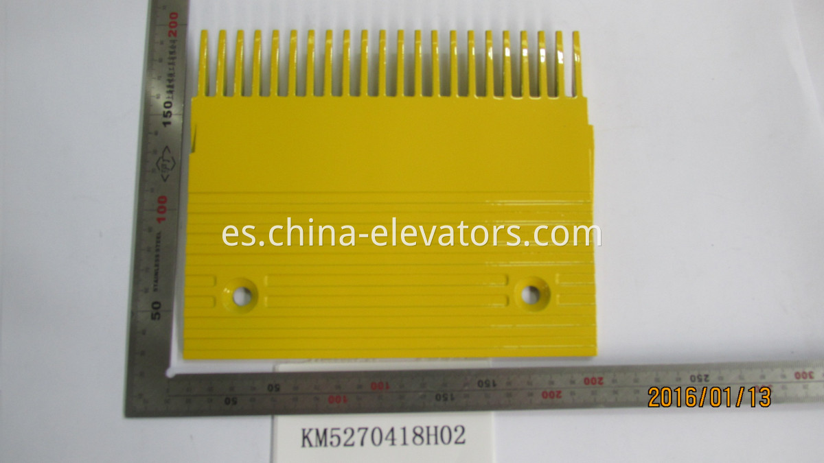 KM5270418H02 peine de aluminio amarillo para escaleras mecánicas kone KM5270418H02 Yellow Aluminum Comb for KONE Escalators